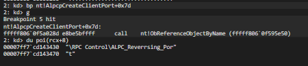Port name string in memory